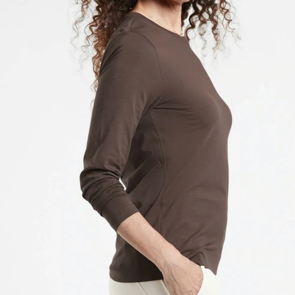 Athleta Outbound Long Sleeve Top In Walnut Size 1X NWT - Picture 3 of 8